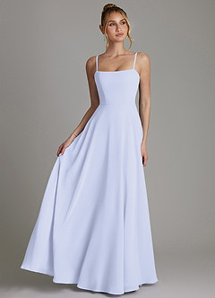 Azazie Elita Brudepigekjoler En streg Plisseret Chiffon Gulv-længde Kjole image1