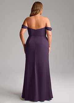 Azazie Saige Bridesmaid Dresses Plum A-Line Off the Shoulder Chiffon Convertible Dress image15