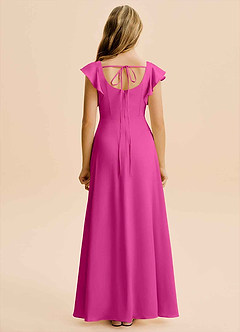 Azazie Bondi Junior Linia A Rozcięcie z boku Satyna elastyczna Długość podłogi Młodsza druhna Sukienka image2