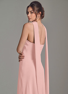 Azazie Ilana Robes de demoiselle d'honneur Robe Trapèze en Mousseline de soie Bustier Rose Poudré image6