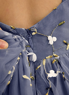Azazie Bean Jurken voor bloemenmeisjes Baljurk Jurk van Tule Mouwloos Stormachtig image6