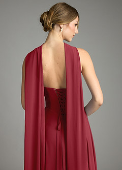 Azazie Ayla Abiti da Damigella Abito A-Line in Chiffon Scollo a Cuore Melograno image10