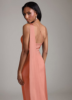 Azazie Galinda Suknie dla druhen Syrena Jedno ramię Satyna elastyczna Do ziemi Sukienka image2