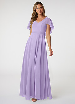 Azazie Jamie Bridesmaid Dresses Lilac A-Line Chiffon Dress image1