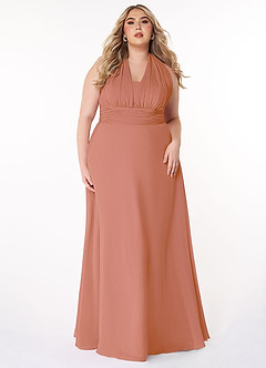Azazie Fifi Bridesmaid Dresses MAI TAI A-Line Strapless Chiffon Convertible Dress image12