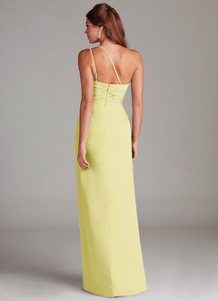 Azazie Eren Jurken voor bruidsmeisjes Jurk van Chiffon met Kolom One-Shoulder Citroensorbet image7