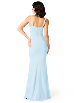 Azazie Gianetta Bridesmaid Dresses Sky Blue Mermaid Side Slit Stretch Crepe Dress image2