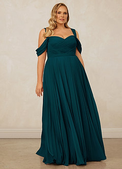 Christian Siriano Bridal for Azazie 1013 Bridesmaid Dresses Pine A-Line Off the Shoulder Chiffon Dress image10