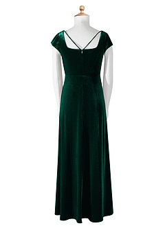 Azazie Gabi Junior Vestido de Esmeralda de terciopelo de Corte En A image9