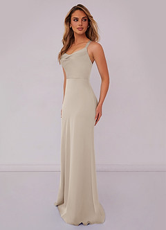 Barbie ♥ Azazie Bridesmaid Dresses Criss Cross Strap Stretch Satin Sheath Dress image4
