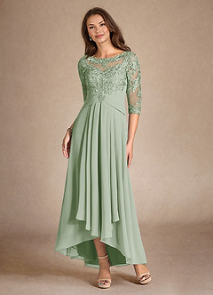 Azazie Marietta Mother of the Bride Dresses Dusty Sage A-Line Lace Dress image6