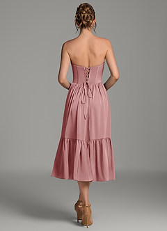 Azazie Delphina Bridesmaid Dresses Dusty Rose A-Line Corset Stretch Satin Convertible Dress image5