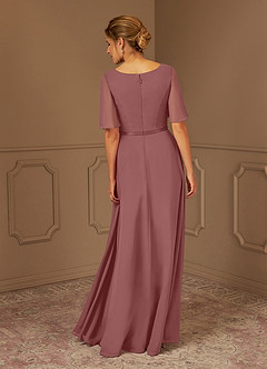 Azazie Tricia Mother of the Bride Dresses Desert Rose A-Line V-Neck Pleated Chiffon Dress image5
