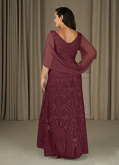 Azazie Ferris Mother of the Bride Dresses Cabernet Sheath V-Neck Chiffon Dress image8