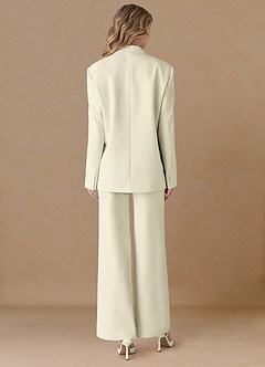 front Amelia Ivory Refined Weave Performance Oversized Blazer