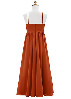 Azazie Alia Junior Burnt Orange A-Line Pleated Chiffon Dress image7