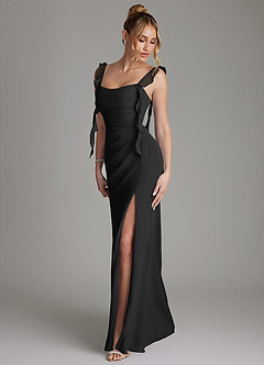 Azazie Jessamine 신부 들러리 드레스 인어 코르셋 쉬폰 바닥 길이 드레스 image6