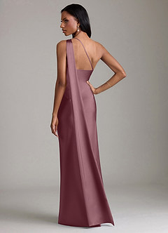 Azazie Juniper Bridesmaid Dresses Amethyst Mermaid One Shoulder Stretch Satin Dress image6