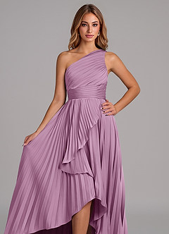 Azazie Lyrica Brautjungfernkleider A-Linie One-Shoulder Stretch-Satin Kleid Blauregen image4