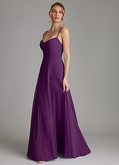 Azazie Imani Bridesmaid Dresses Grape A-Line Sweetheart Neckline Chiffon Dress image5