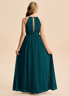 Azazie Noelle Junior Pine A-Line Pleated Chiffon Dress image2