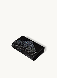 front Rhinestone Satin Clutch Bag