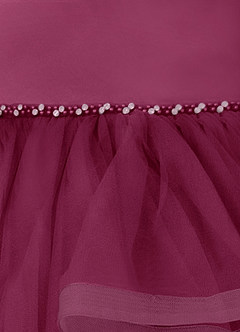 Azazie Sofia Robe Demoiselle D'honneur Fillette Robe Trapèze en Tulle Perlé Mûre image4