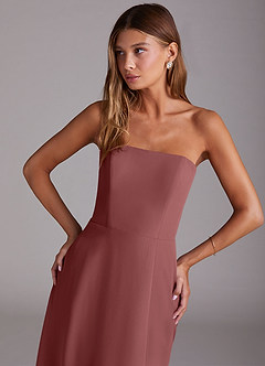 Azazie Wren Bridesmaid Dresses Amethyst A-Line Side Slit Chiffon Convertible Dress image5