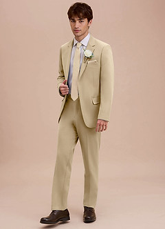 front Ethan Champagne Refined Weave Suit