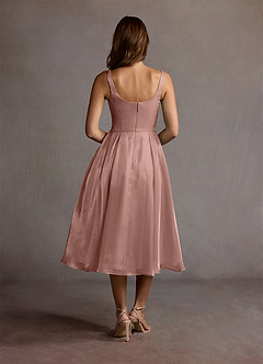 Stellia Pink Pleated Midi Dress image3