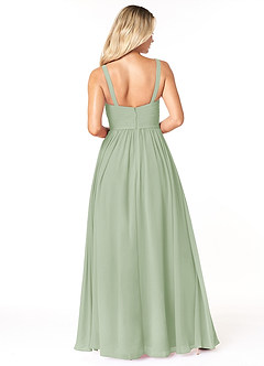 Azazie Chanel Bridesmaid Dresses Dusty Sage A-Line Pleated Chiffon Dress image2