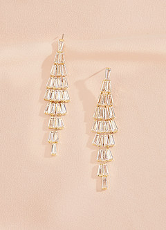 front Zirconia Tassel Drop Earrings