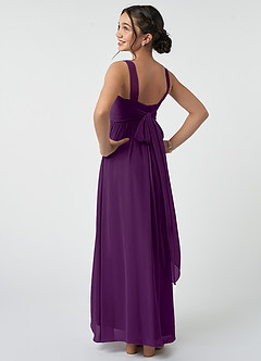 Azazie Kora Junior Grape A-Line Pleated Chiffon Dress image4