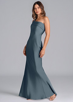 Azazie Driea Brudtärnklänningar Klä av Sjöjungfru i Stretch Satin Ena axeln Skymning image6