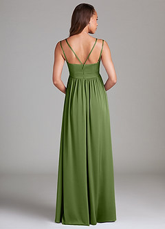 Azazie Emree Maternity Bridesmaid Dresses A-Line Stretch Satin Floor-Length Dress with Pockets image2