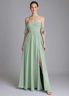 Azazie Ayanna Suknie dla druhen Linia A Zza ramienia Szyfon Do ziemi Sukienka image1