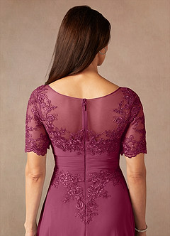 Azazie Raissa Mère de la mariée Robes Robe Trapèze en Mousseline de soie Dentelle Mûre image8