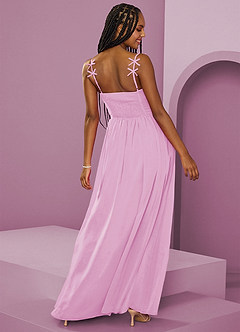 Barbie ♥ Azazie Bridesmaid Dresses Candy Pink A-Line Pleated Chiffon Dress image2