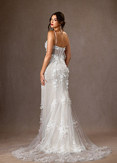 Azazie Alethea Wedding Dresses Diamond White Mermaid Strapless Lace Dress image15