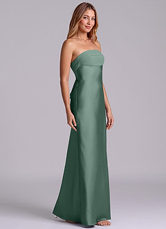 Azazie Ailanie Brudtärnklänningar Klä av Tubklänning i Stretch Satin Axelbandslös Eukalyptus image4