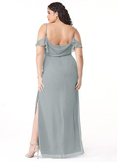 Azazie Emeralda Vestidos de damas de honor Vestido de Gris Delfín de Gasa de Recto con Vestidos sin tirantes image8