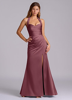 Azazie Destiny Bridesmaid Dresses Desert Rose Mermaid Sweetheart Neckline Stretch Satin Dress image6