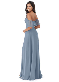 Azazie Sue Bridesmaid Dresses A-Line Off the Shoulder Chiffon Floor-Length Dress image4
