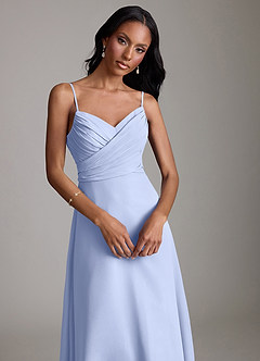 Azazie Kali Brudtärnklänningar Klä av A-Linje i Chiffong Plisserad Is image5