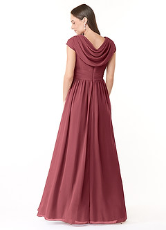 Azazie Organa Abiti da Damigella Abito A-Line in Chiffon Plissettato Merlot image2