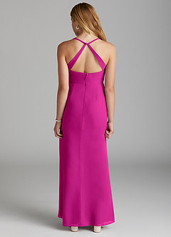 Azazie Becca Junior Fuchsia Mermaid Chiffon Dress image4