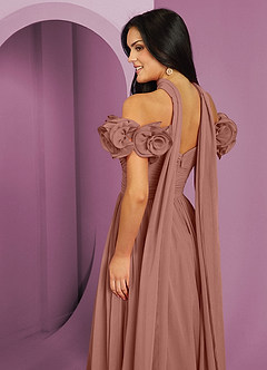 Barbie ♥ Azazie Bridesmaid Dresses Cedar Rose A-Line Off the Shoulder Chiffon Convertible Dress image7