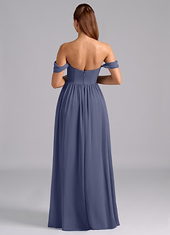 Azazie Saige Maternity Bridesmaid Dresses A-Line Pleated Chiffon Floor-Length Dress image2