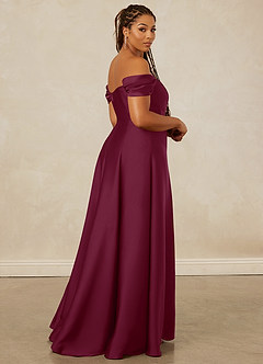 Christian Siriano Bridal for Azazie 1002 Bridesmaid Dresses Mulberry A-Line Off the Shoulder Stretch Satin Convertible Dress image15