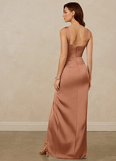 Christian Siriano Bridal for Azazie 1017 Bridesmaid Dresses Bronzer Sheath Sweetheart Neckline Stretch Satin Dress image5